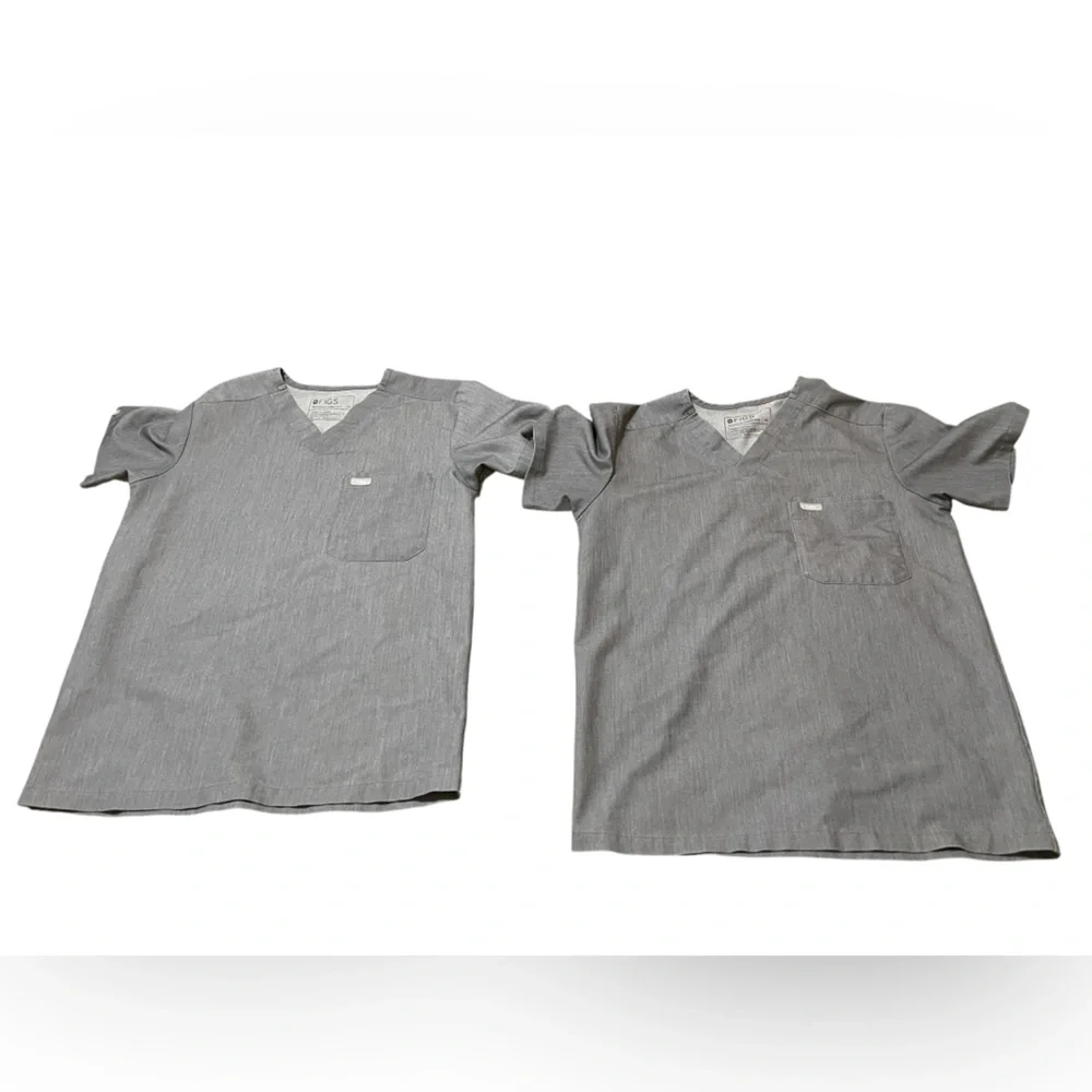 💙BUNDLE Figs Charcoal V-Neck Scrub Top - Picture 5 of 12